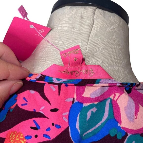 Lilly Pulitzer Womens Dress Size 4 Multicolor Stretch Cherry Ganache New - Picture 5 of 10